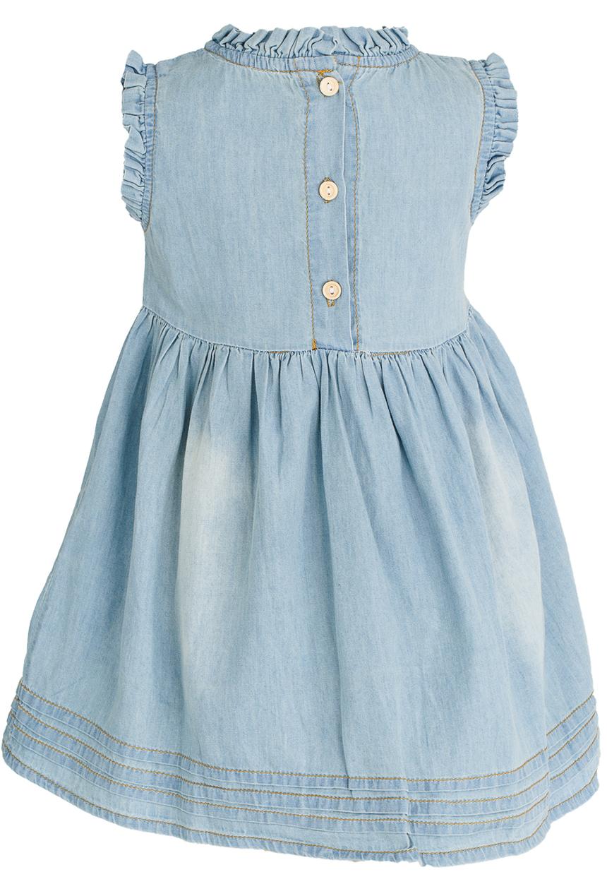Pop Candy - Embroidered Detail Denim Dress Blue