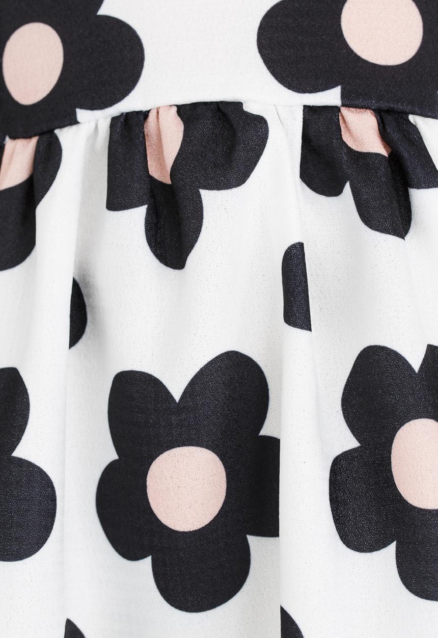 Pop Candy - Flower Print  Dress Black and White