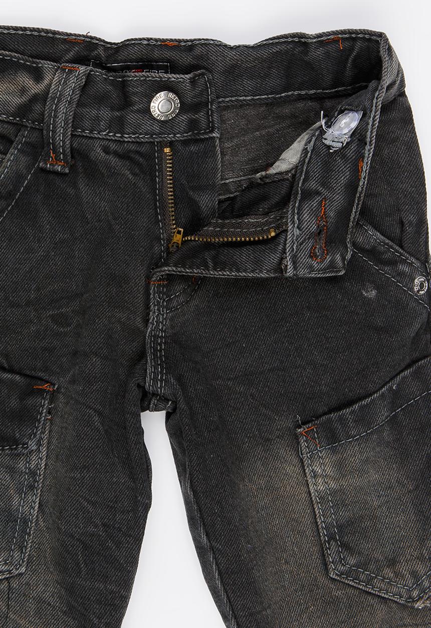 Twin Clothing - Boys Denim Cargo Pants Dark Grey