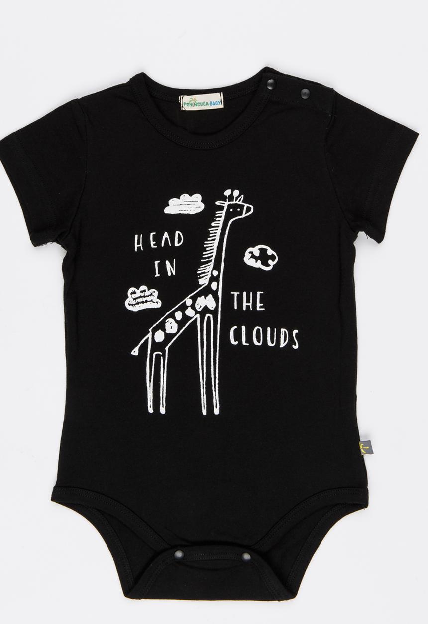 Peninsula Baby - Printed Bodysuit Black