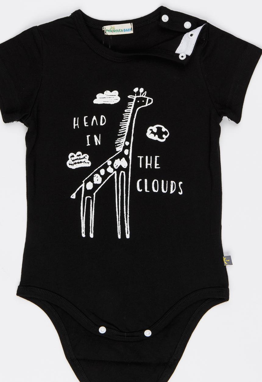 Peninsula Baby - Printed Bodysuit Black