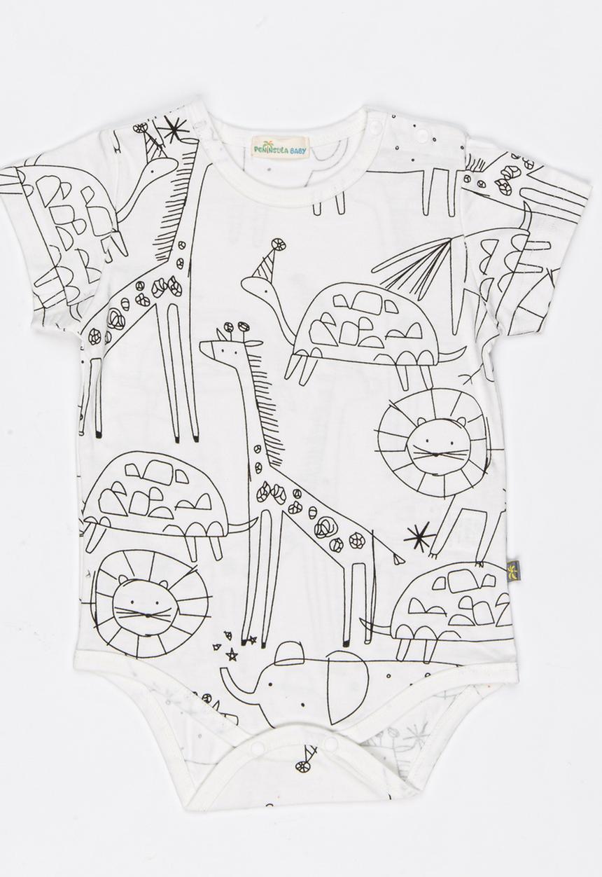 Peninsula Baby - Printed Bodysuit White