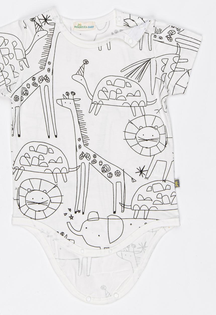 Peninsula Baby - Printed Bodysuit White