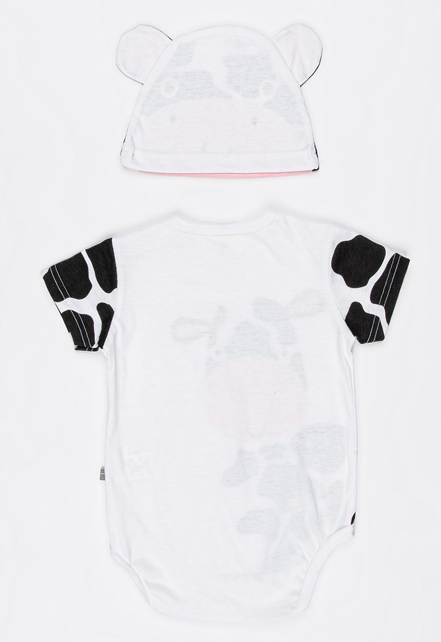 Peninsula Baby - Cow Bodysuit Set White