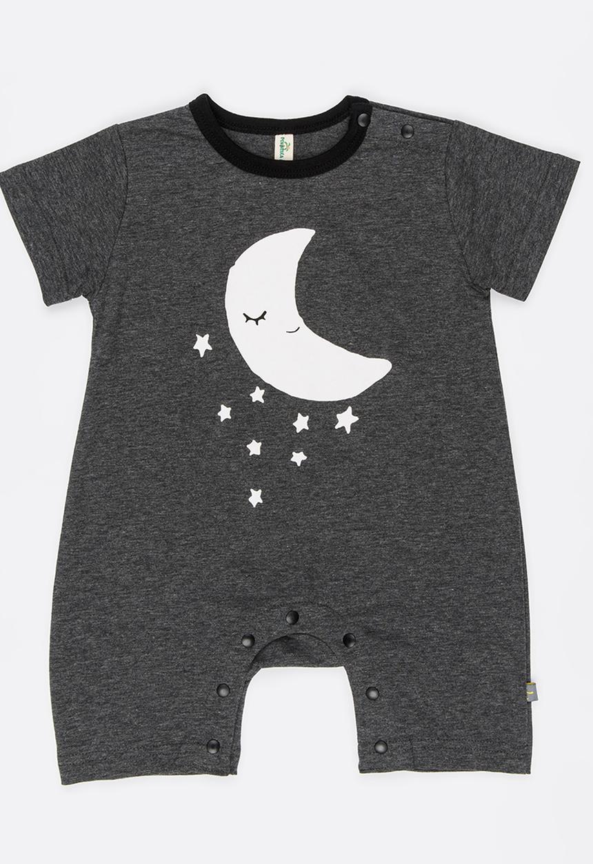 Peninsula Baby - Moon Printed Romper Dark Grey