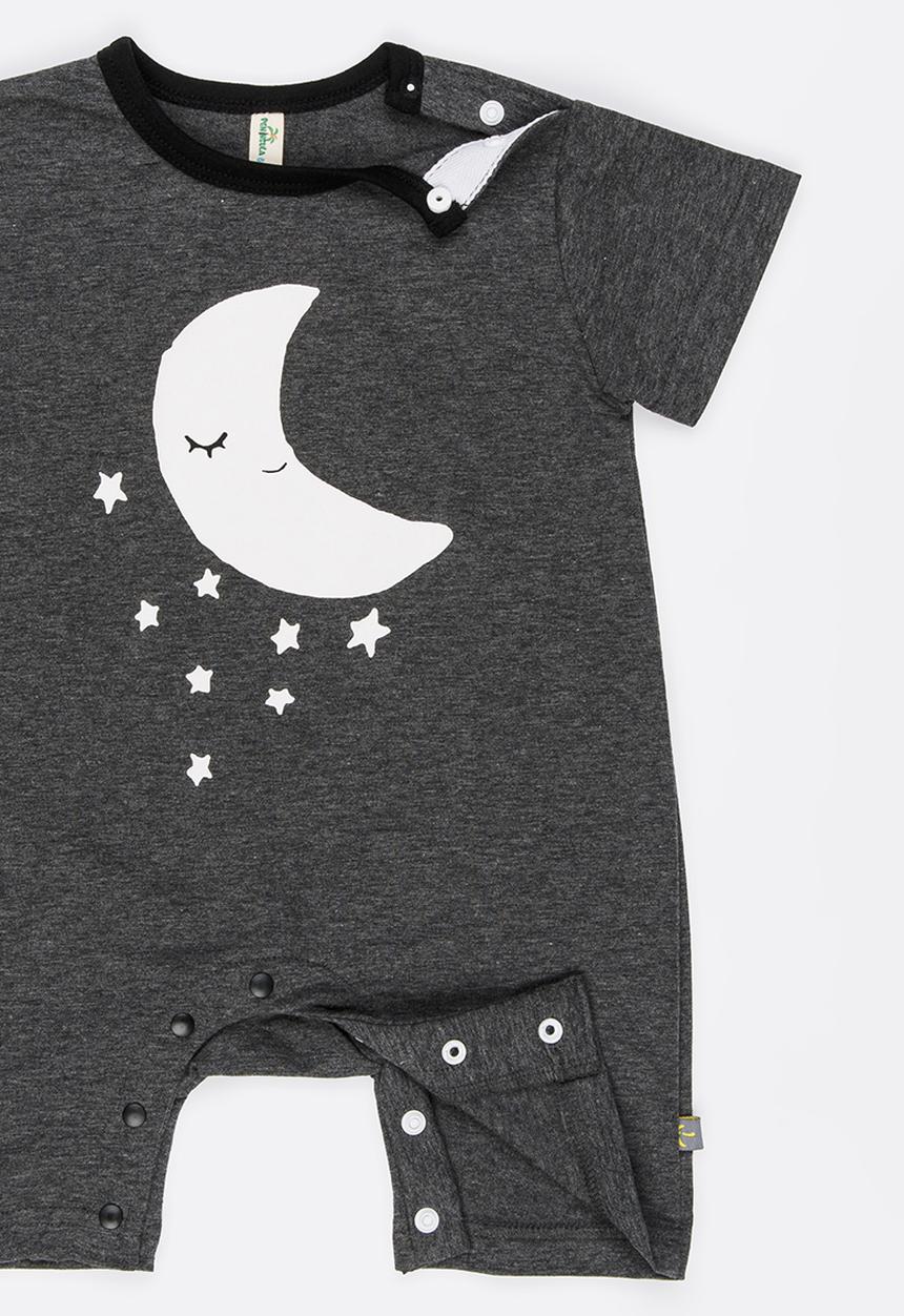 Peninsula Baby - Moon Printed Romper Dark Grey