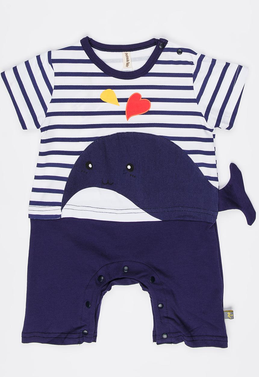 Peninsula Baby - Whale Romper Navy
