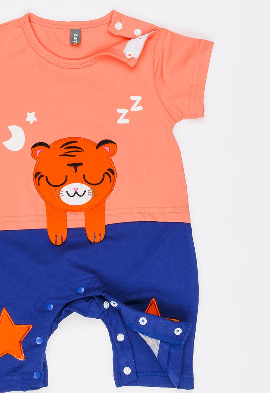 Peninsula Baby - Tiger Printed Romper Orange