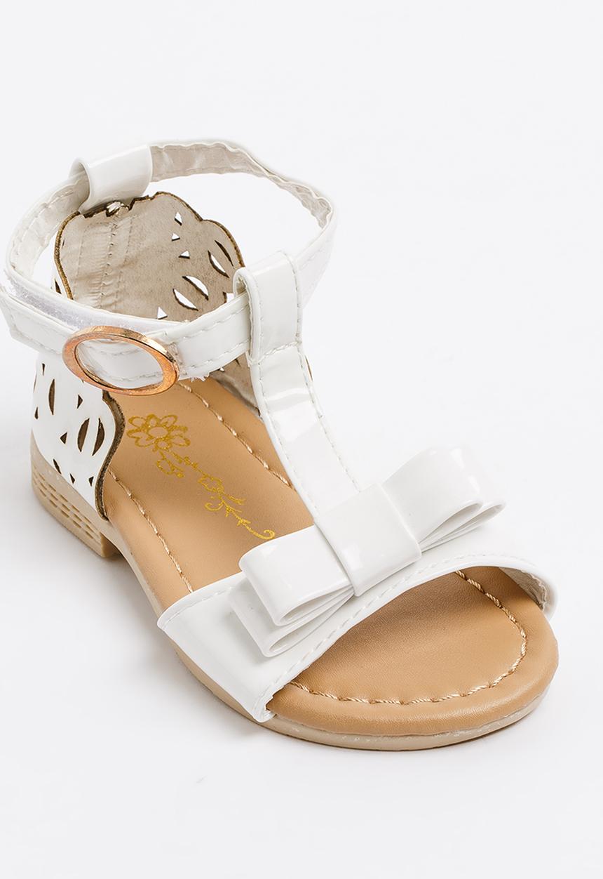 Pop Candy - T-Bar Sandals with Bow White