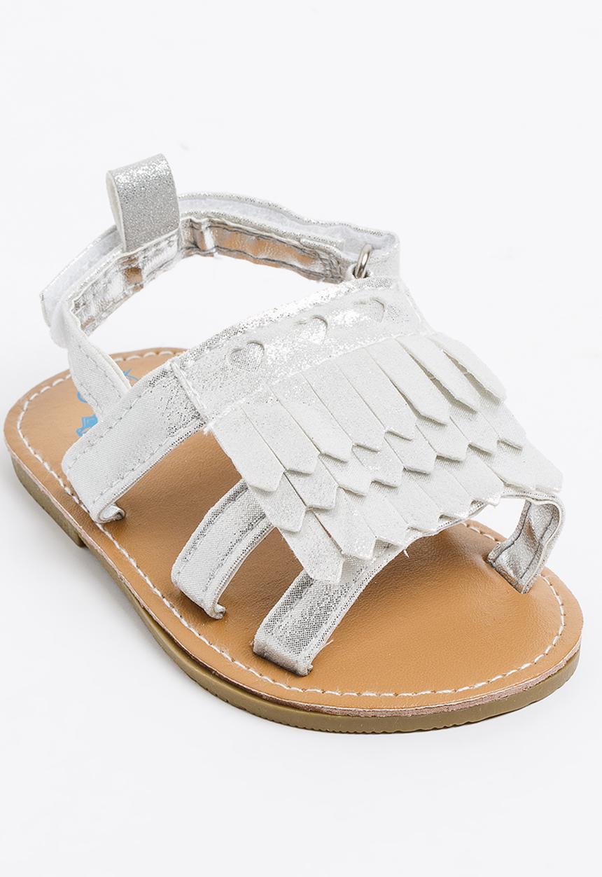 Pop Candy - Sandal with Fringing Silver