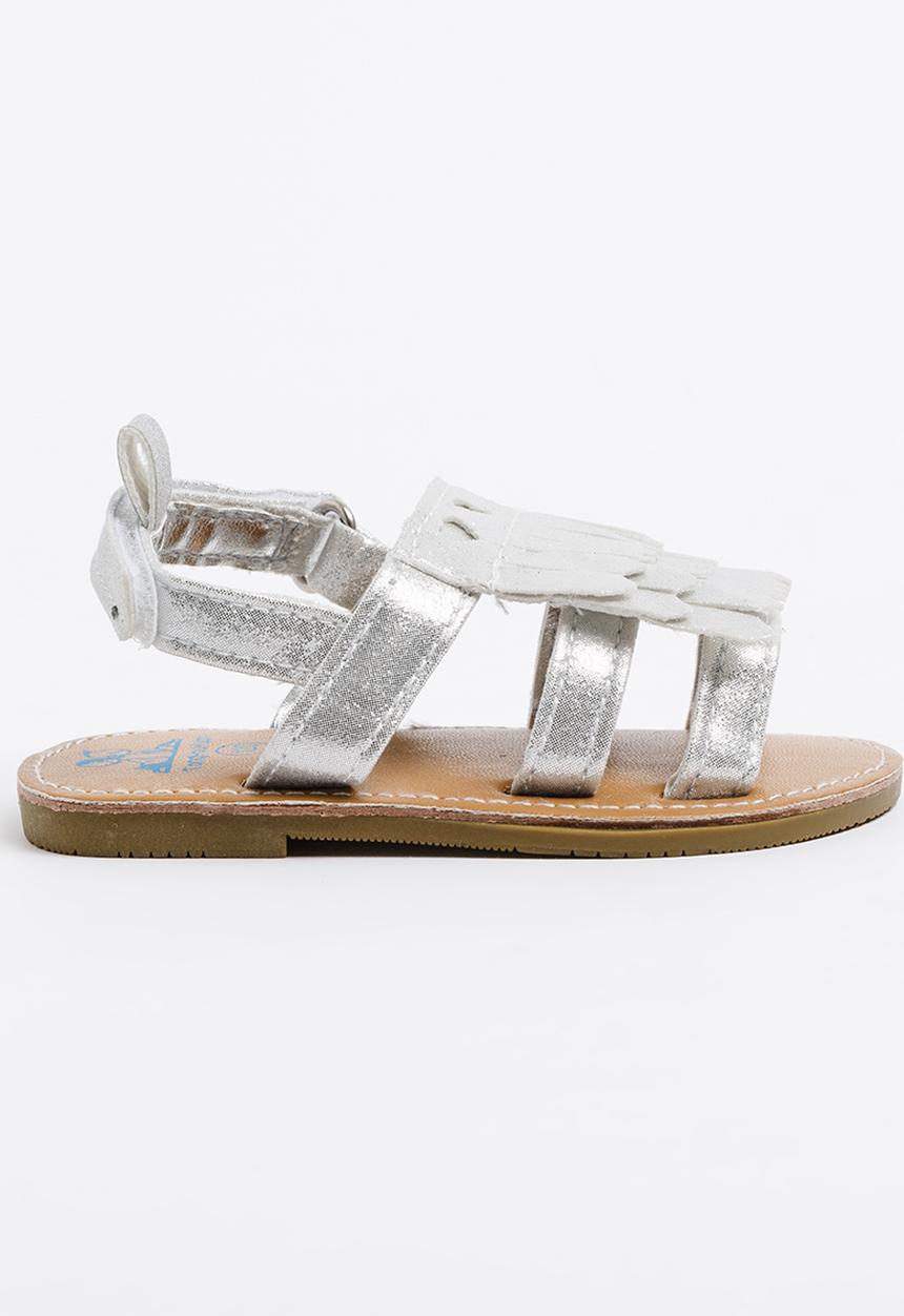 Pop Candy - Sandal with Fringing Silver