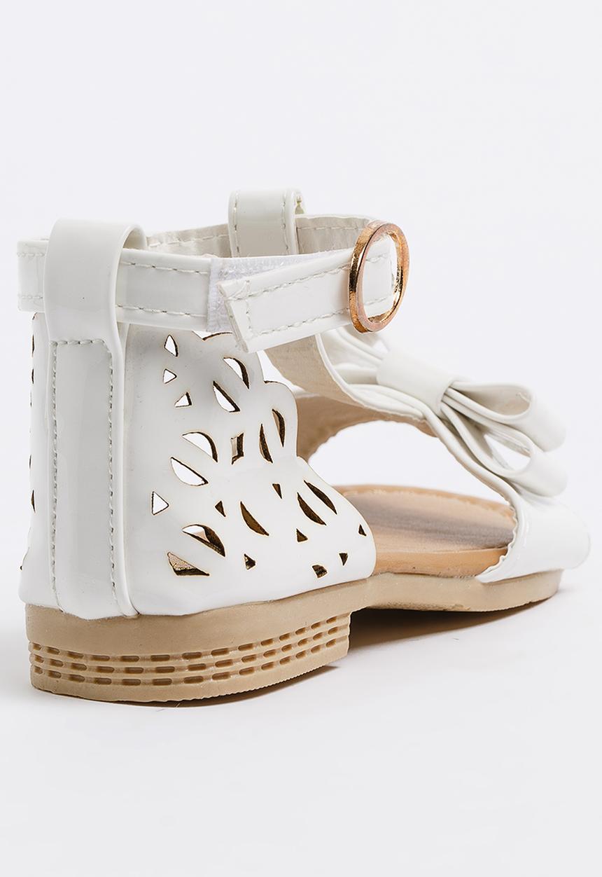 Pop Candy - T-Bar Sandals with Bow White