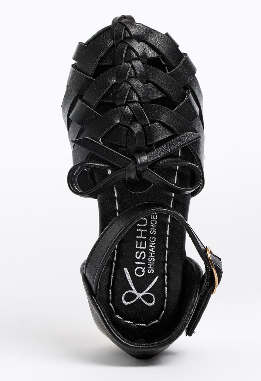 Pop Candy - Girls Cage Sandal Black