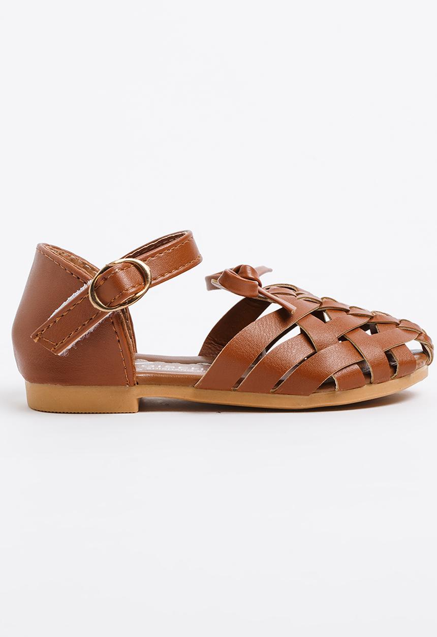 Pop Candy - Girls Cage Sandal Tan