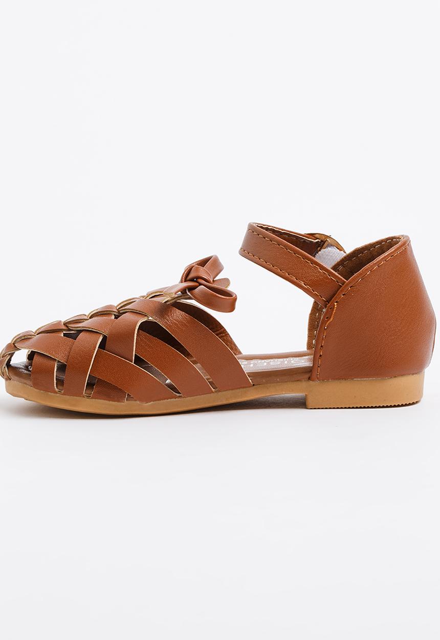 Pop Candy - Girls Cage Sandal Tan
