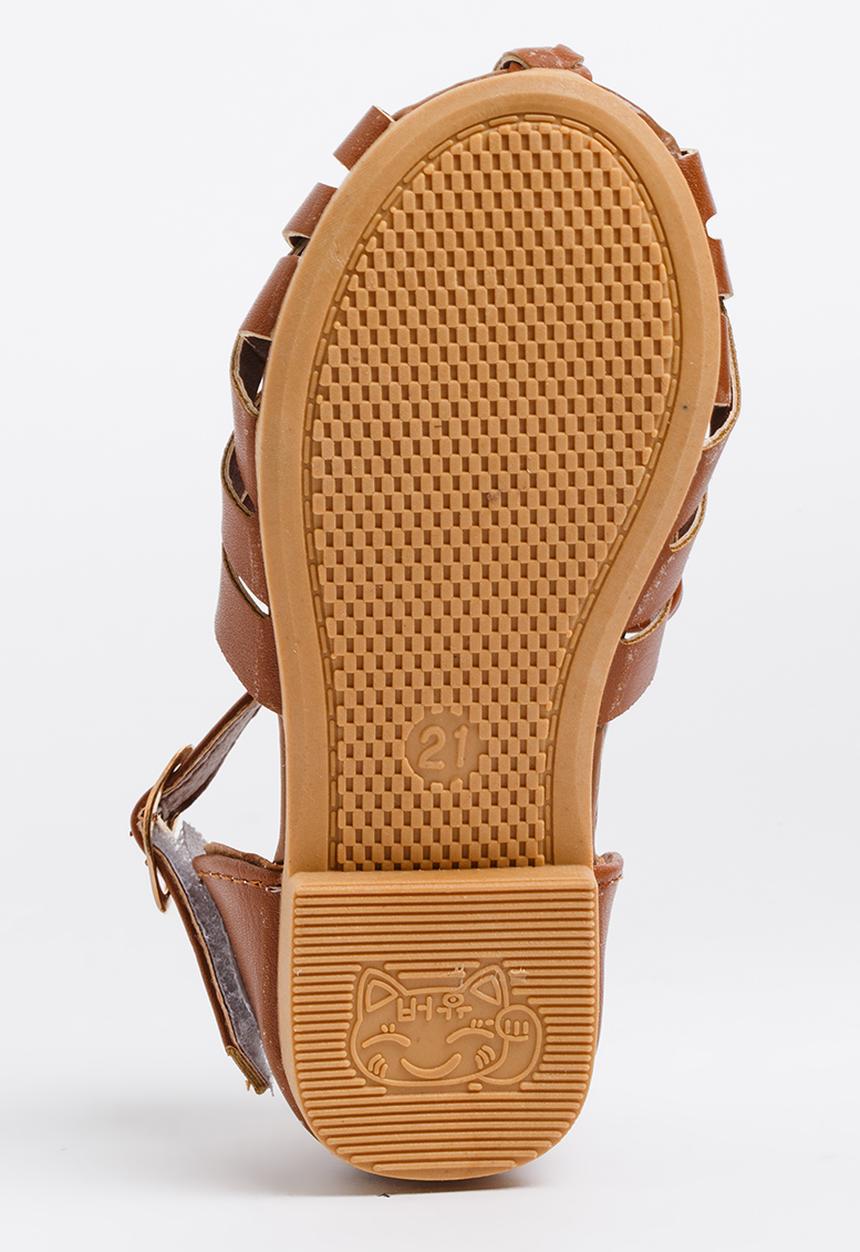 Pop Candy - Girls Cage Sandal Tan