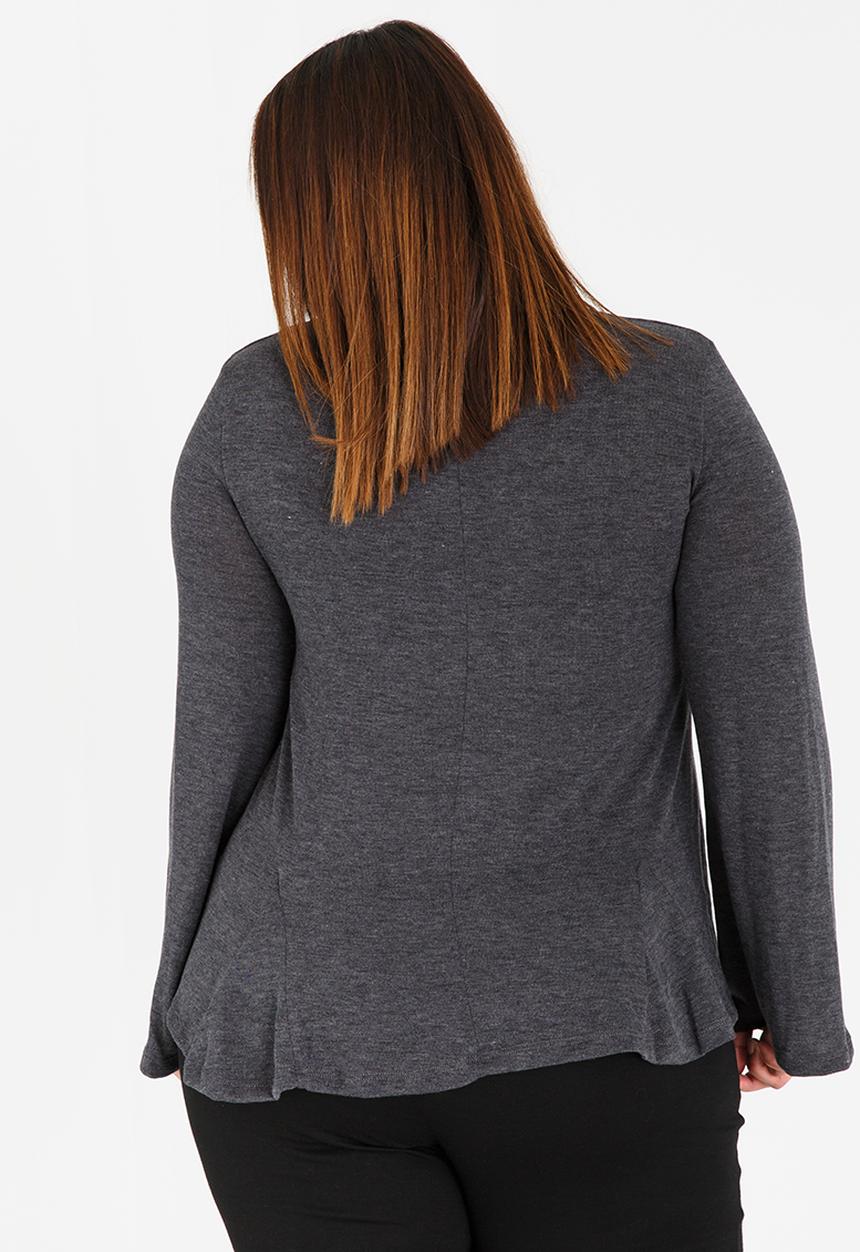 edit Plus - Cowl Neck Jersey Grey