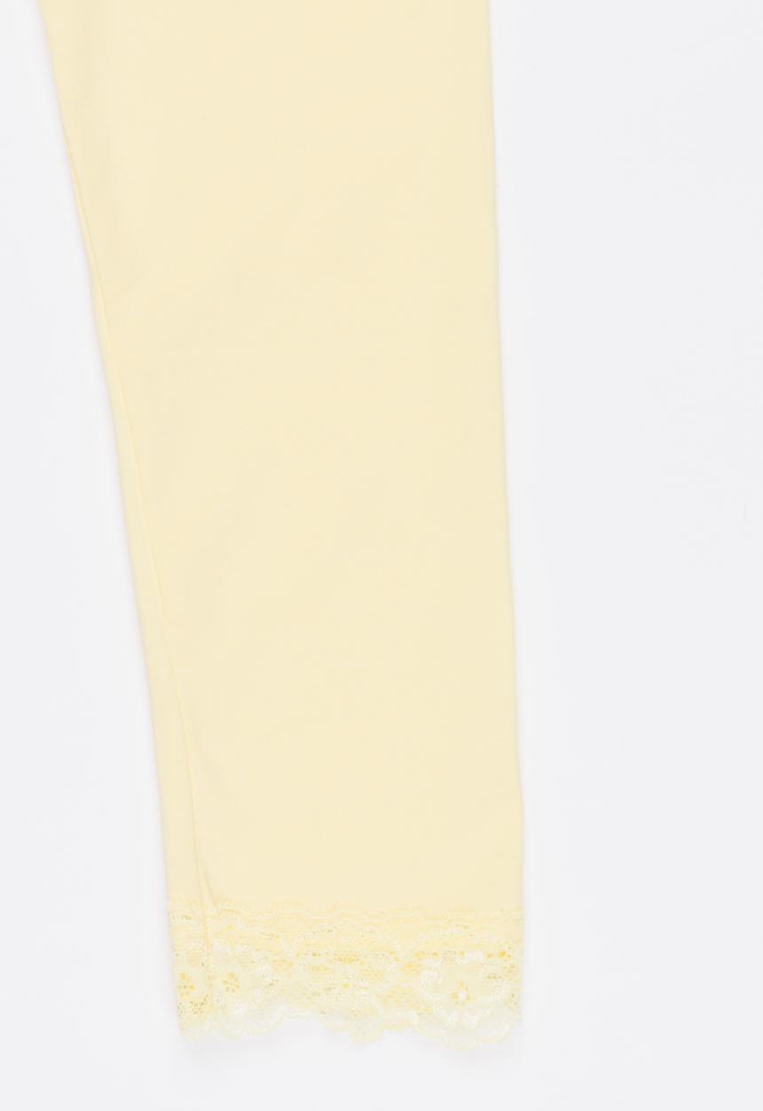 Pop Candy - Legging With Lace Detail Yellow