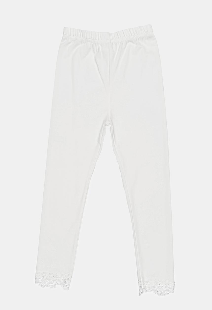 Pop Candy - Legging With Lace Detail White