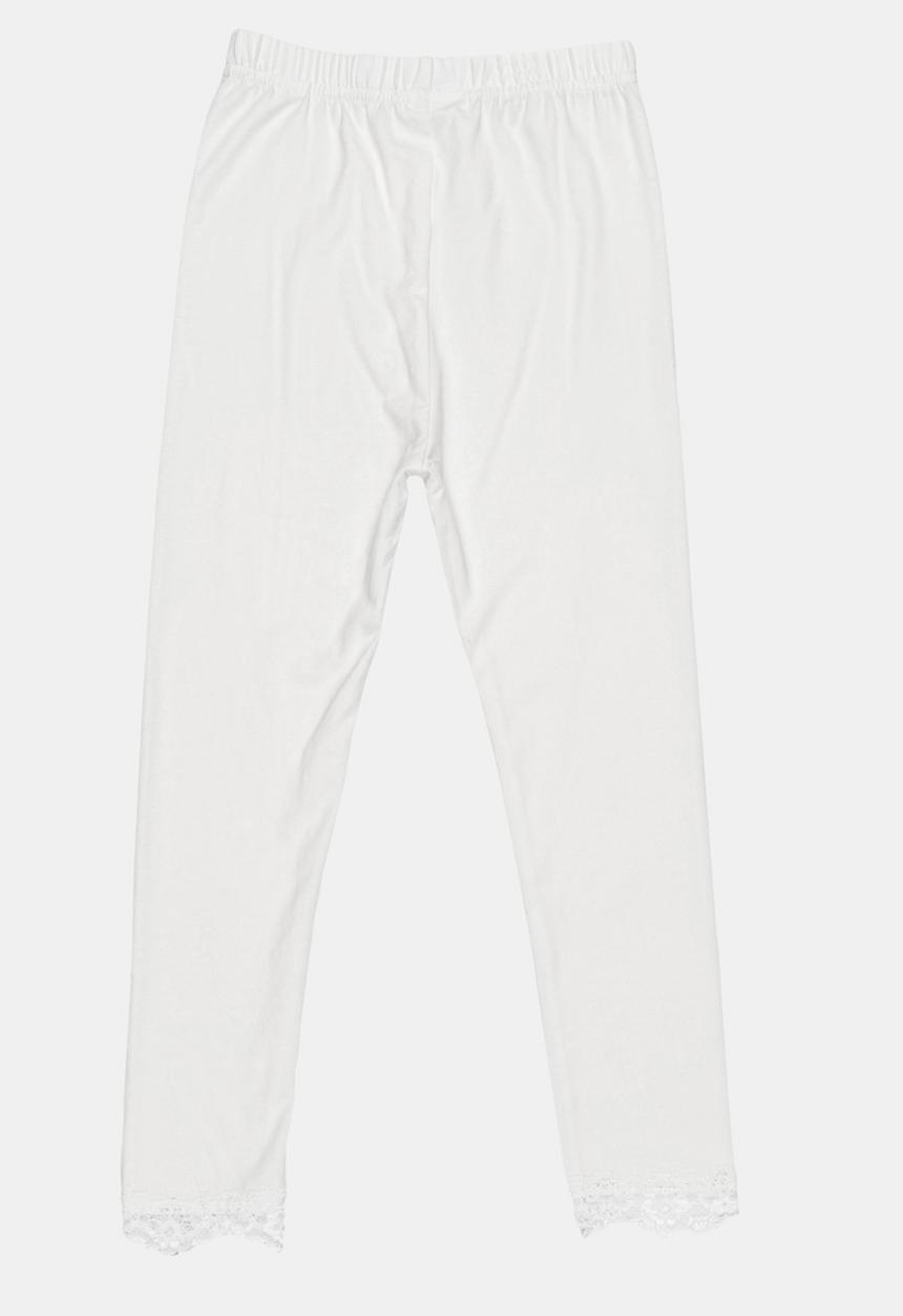 Pop Candy - Legging With Lace Detail White