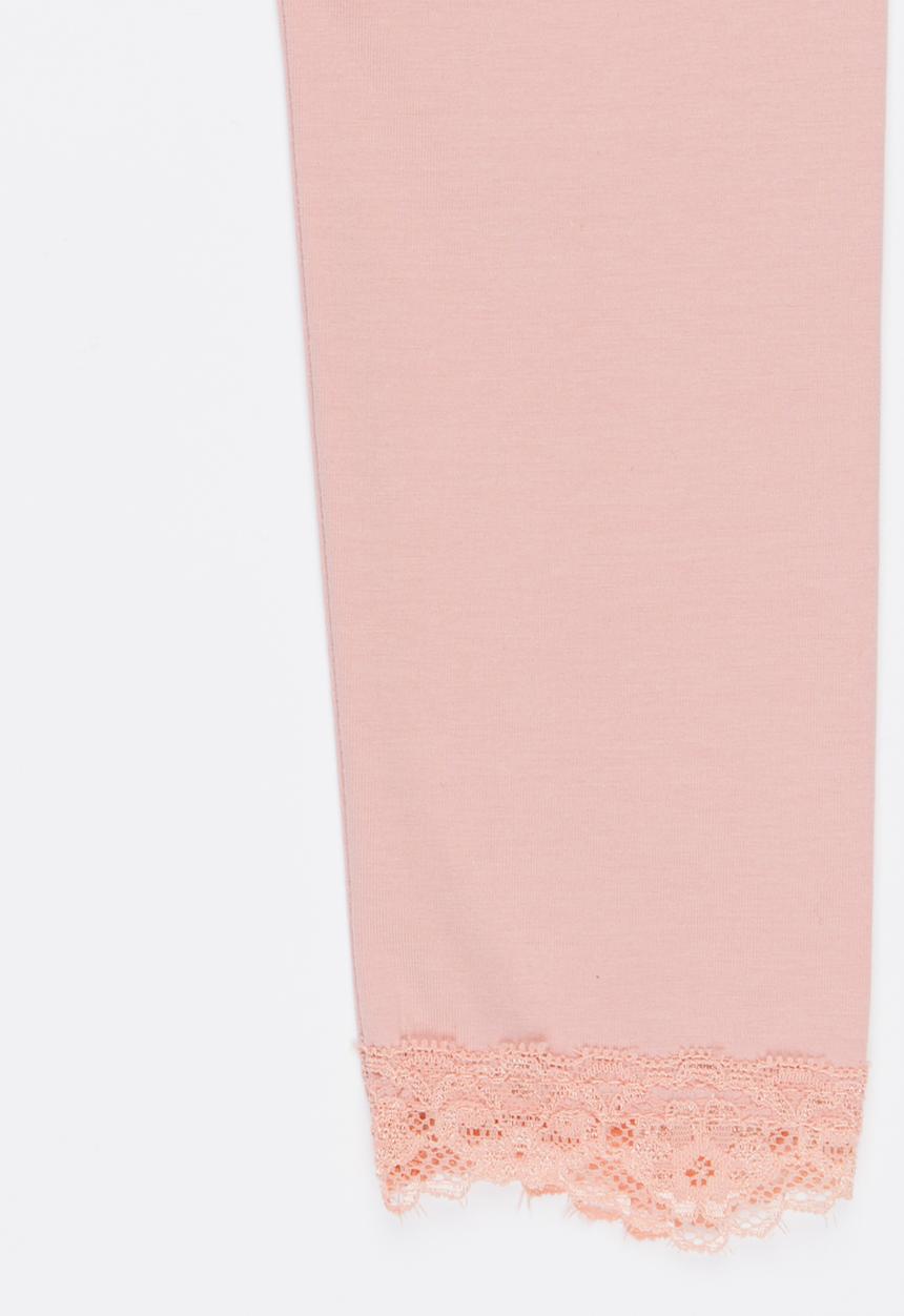 Pop Candy - Legging With Lace Detail Pale Pink