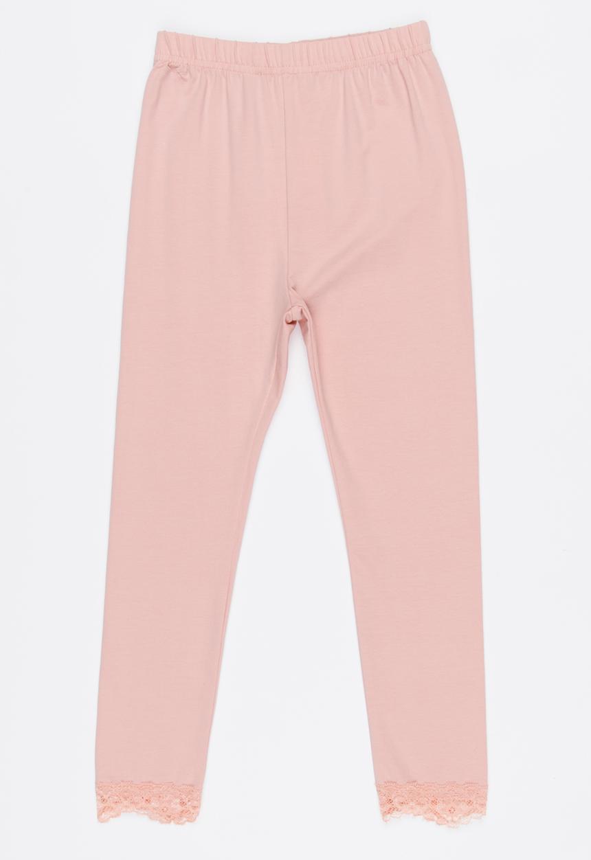 Pop Candy - Legging With Lace Detail Pale Pink