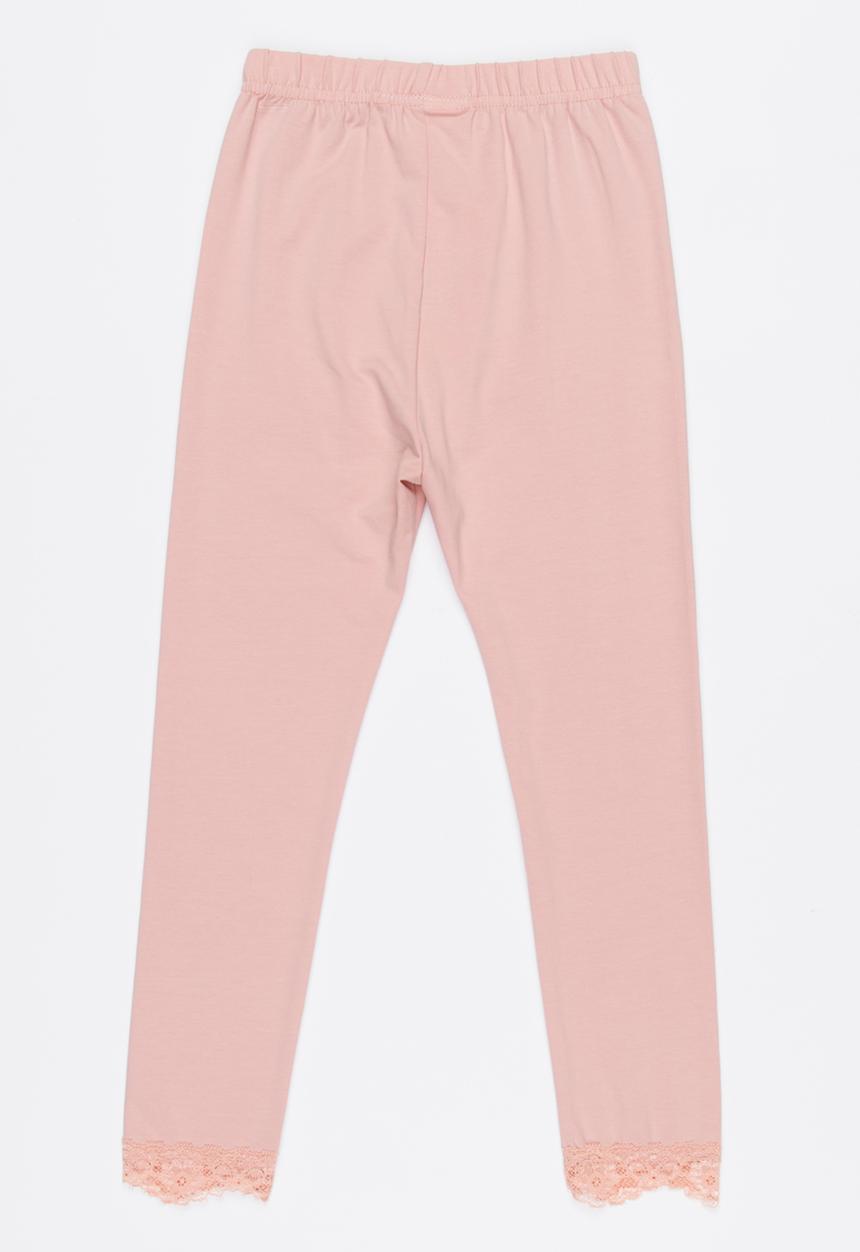 Pop Candy - Legging With Lace Detail Pale Pink