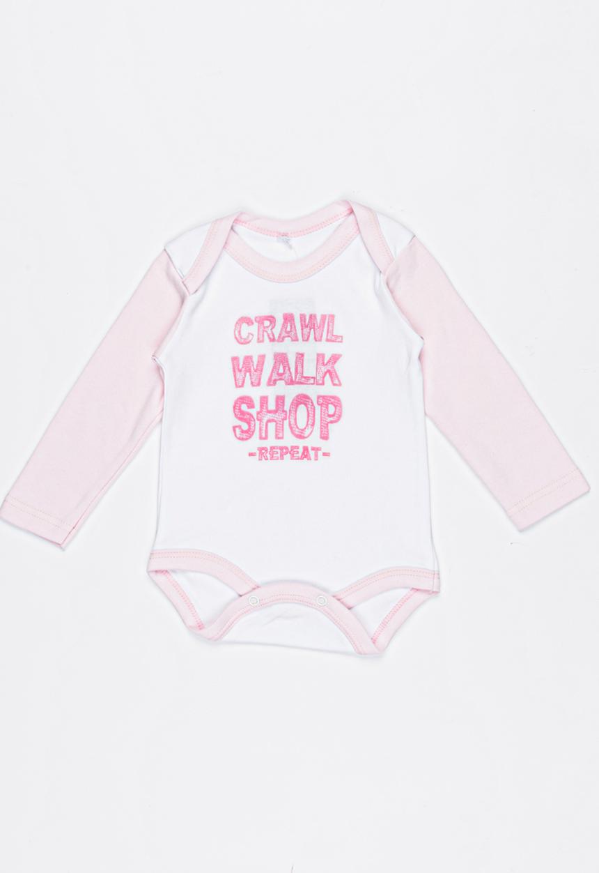 Funky Shop - Crawl Walk Shop Babygrow White