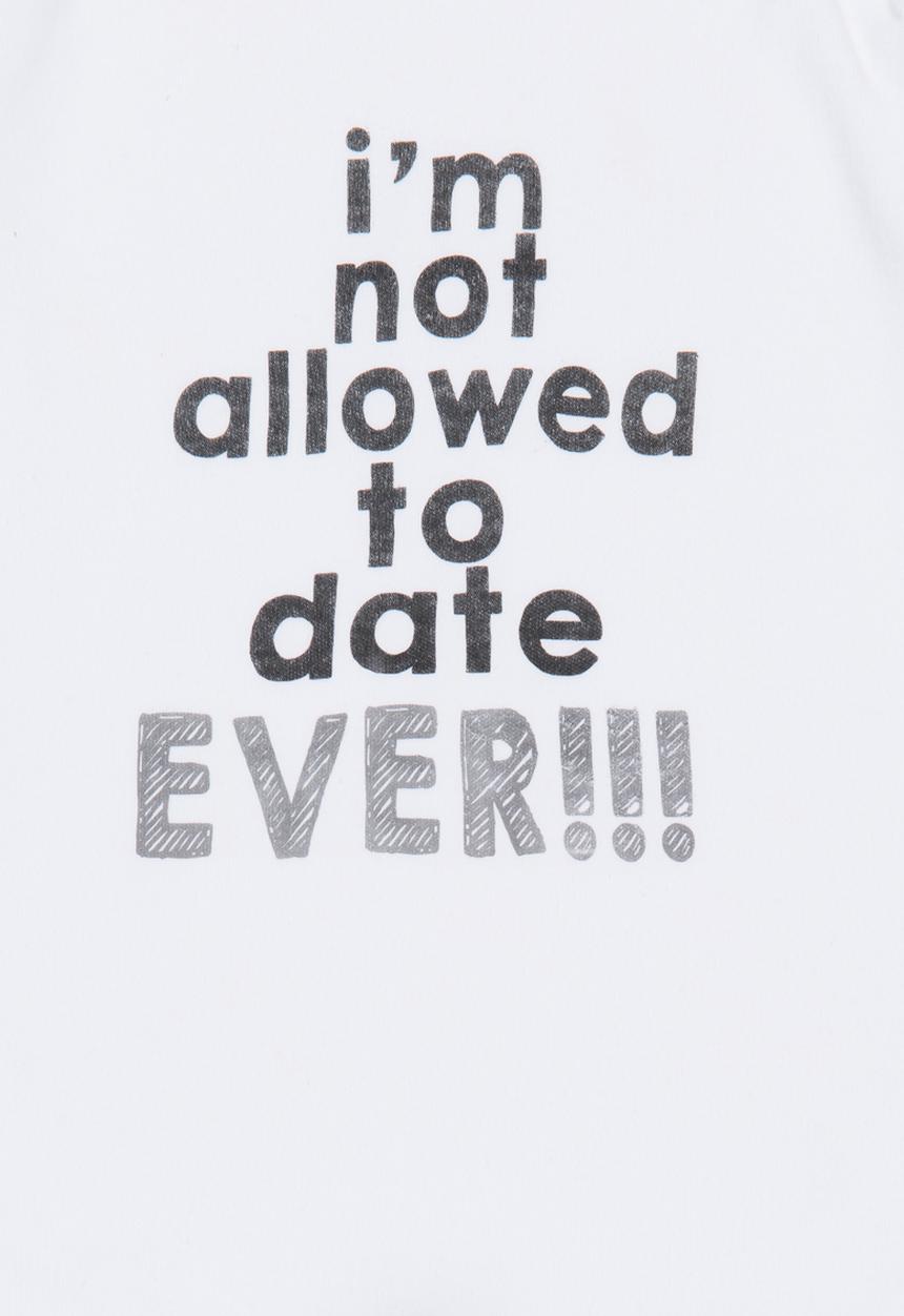 Funky Shop - Im Not Allowed to Date Ever Babygrow White