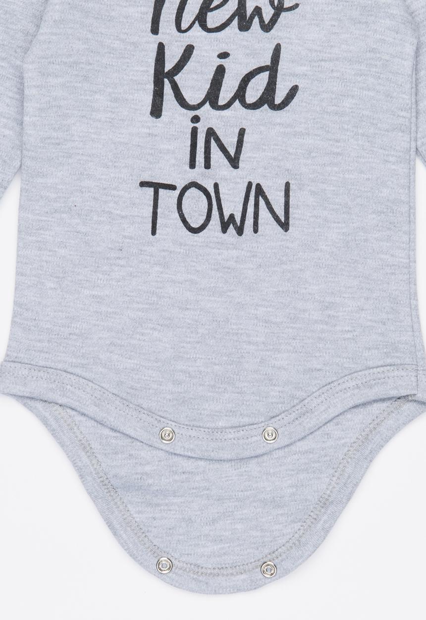 Funky Shop - New Kid In Town Babygrow Grey
