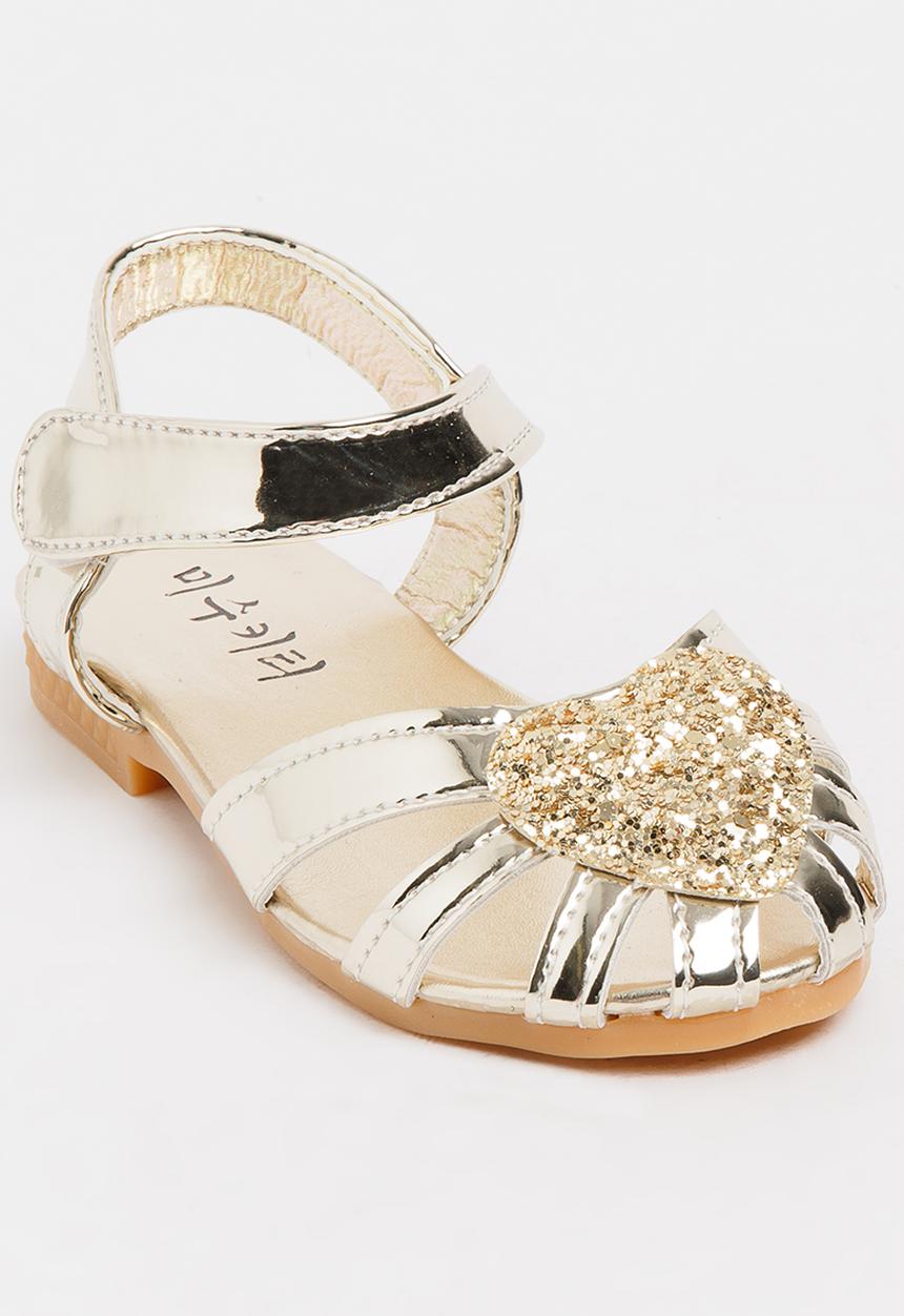 Pop Candy - Sandal with Heart Detail Gold