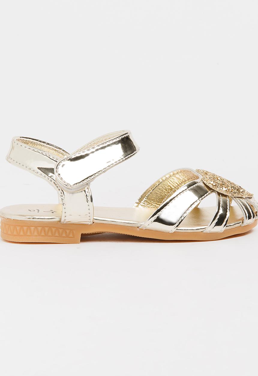 Pop Candy - Sandal with Heart Detail Gold