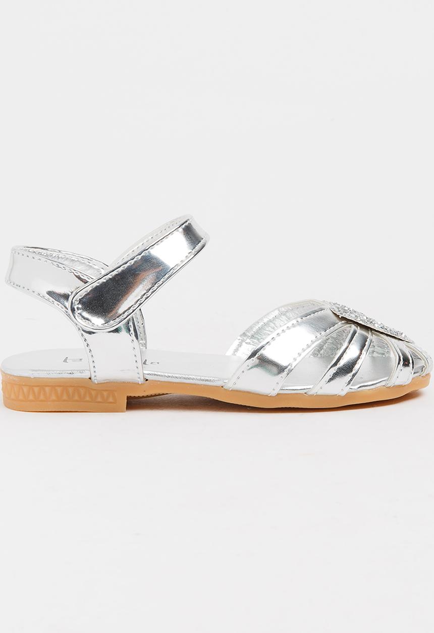 Pop Candy - Sandal with Heart Detail Silver