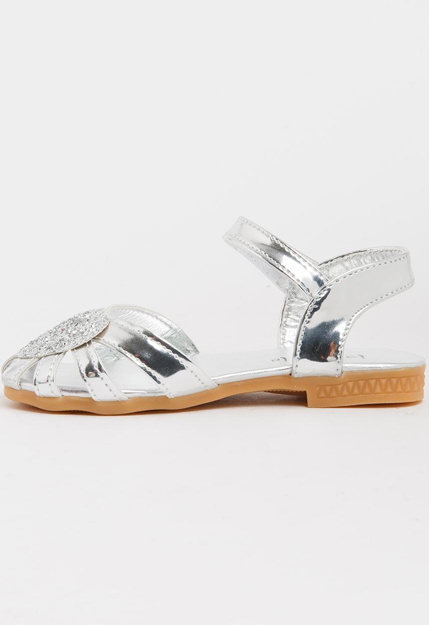 Pop Candy - Sandal with Heart Detail Silver