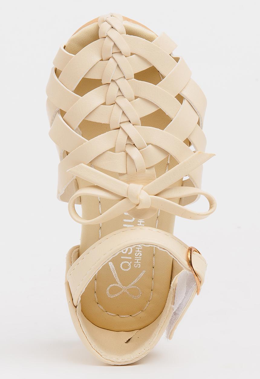 Pop Candy - Girls Cage Sandal Stone