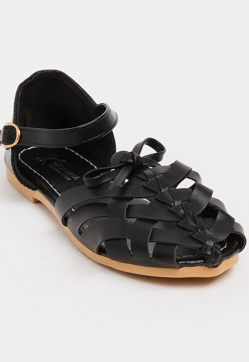 Pop Candy - Girls Cage Sandal Black