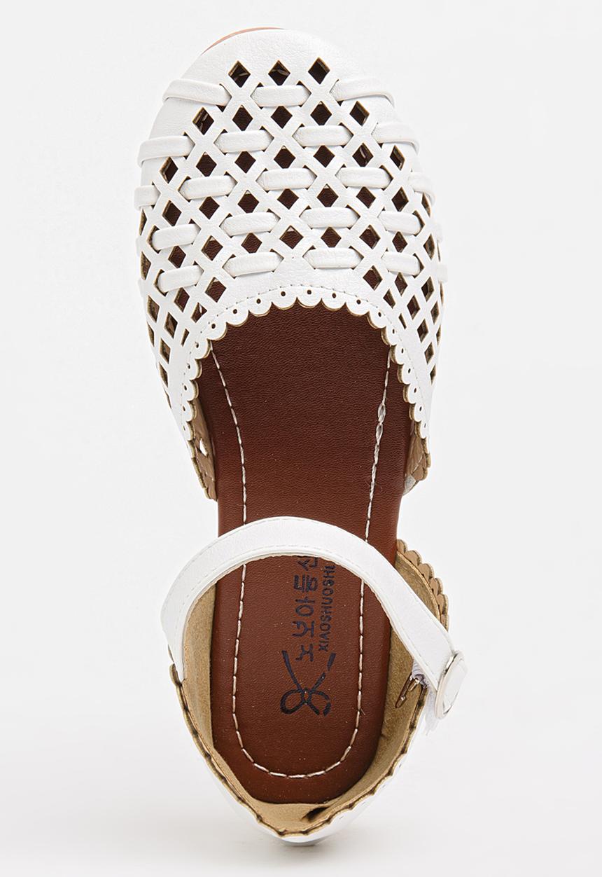 Pop Candy - Girls Cage Sandal White