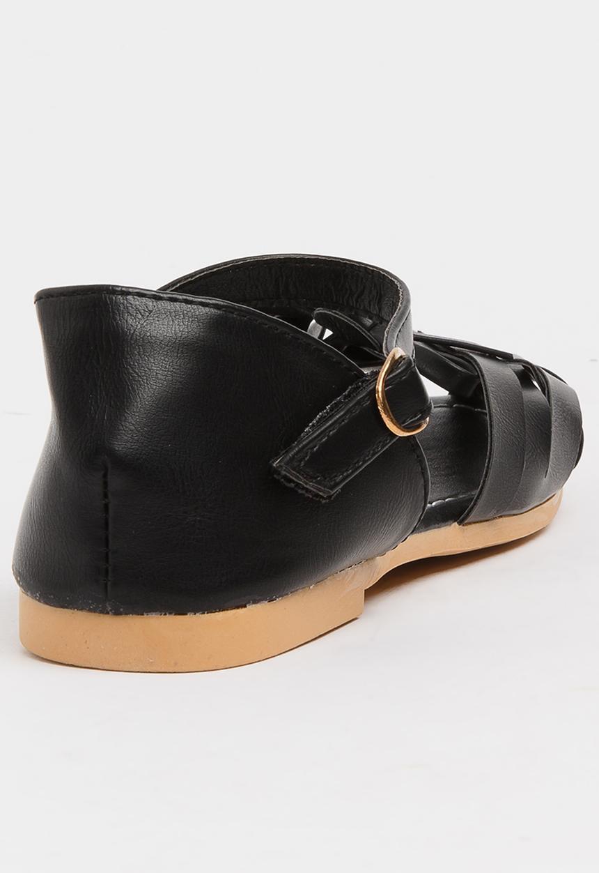 Pop Candy - Girls Cage Sandal Black