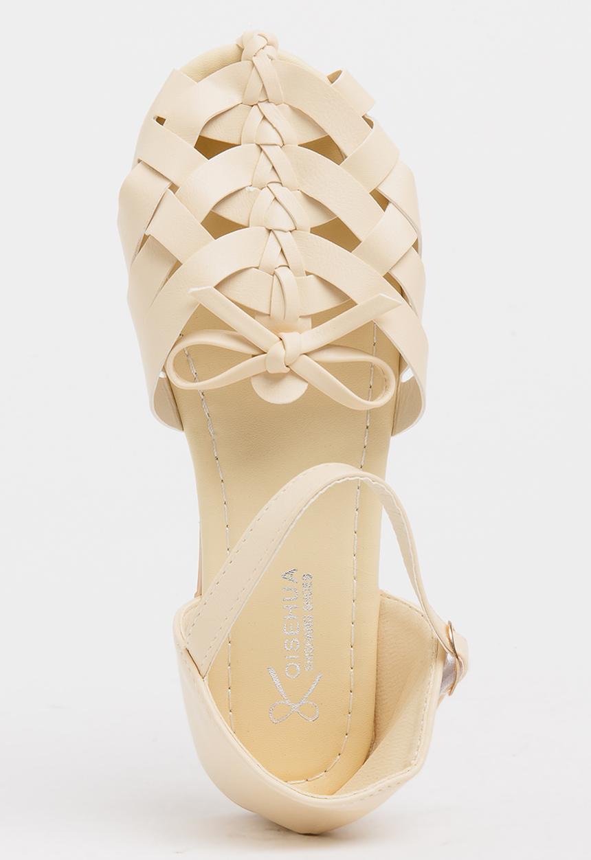 Pop Candy - Girls Cage Sandal Stone