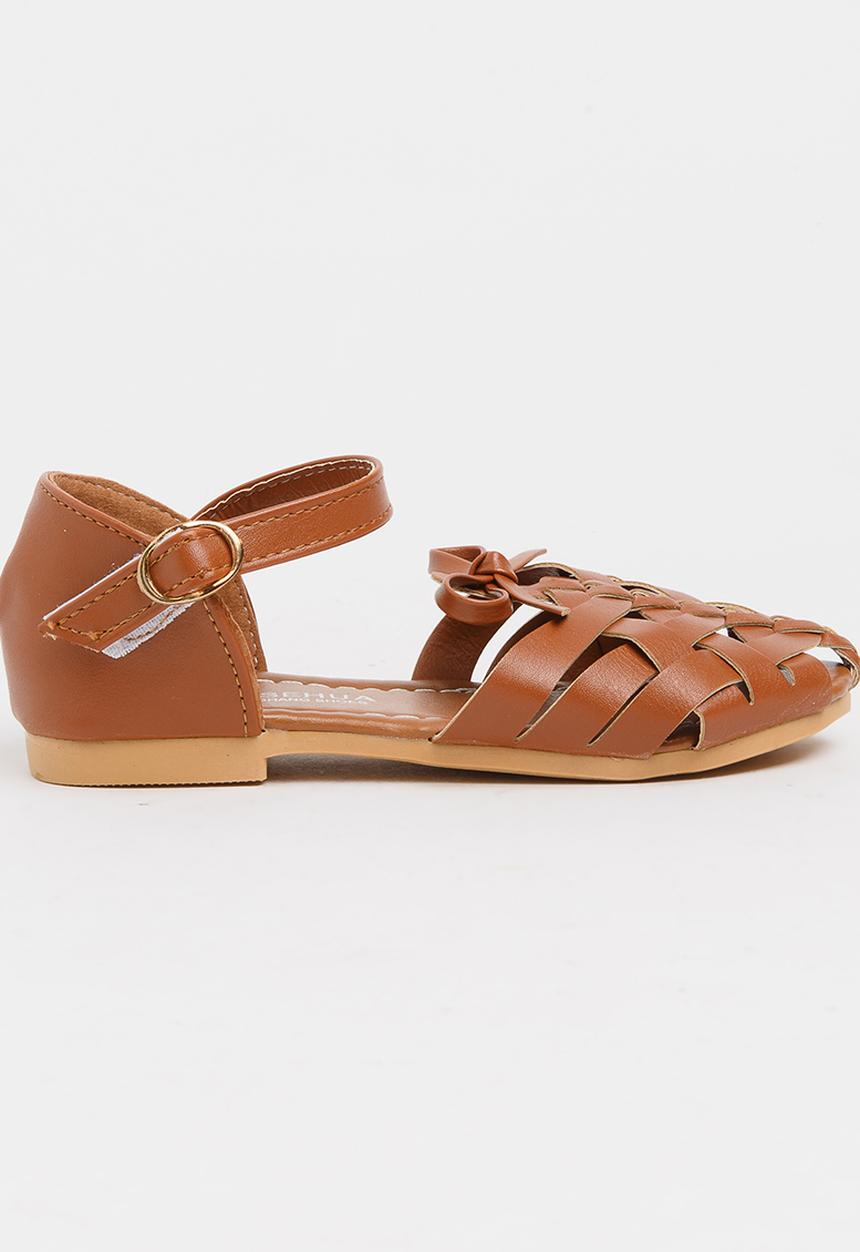 Pop Candy - Girls Cage Sandal Tan