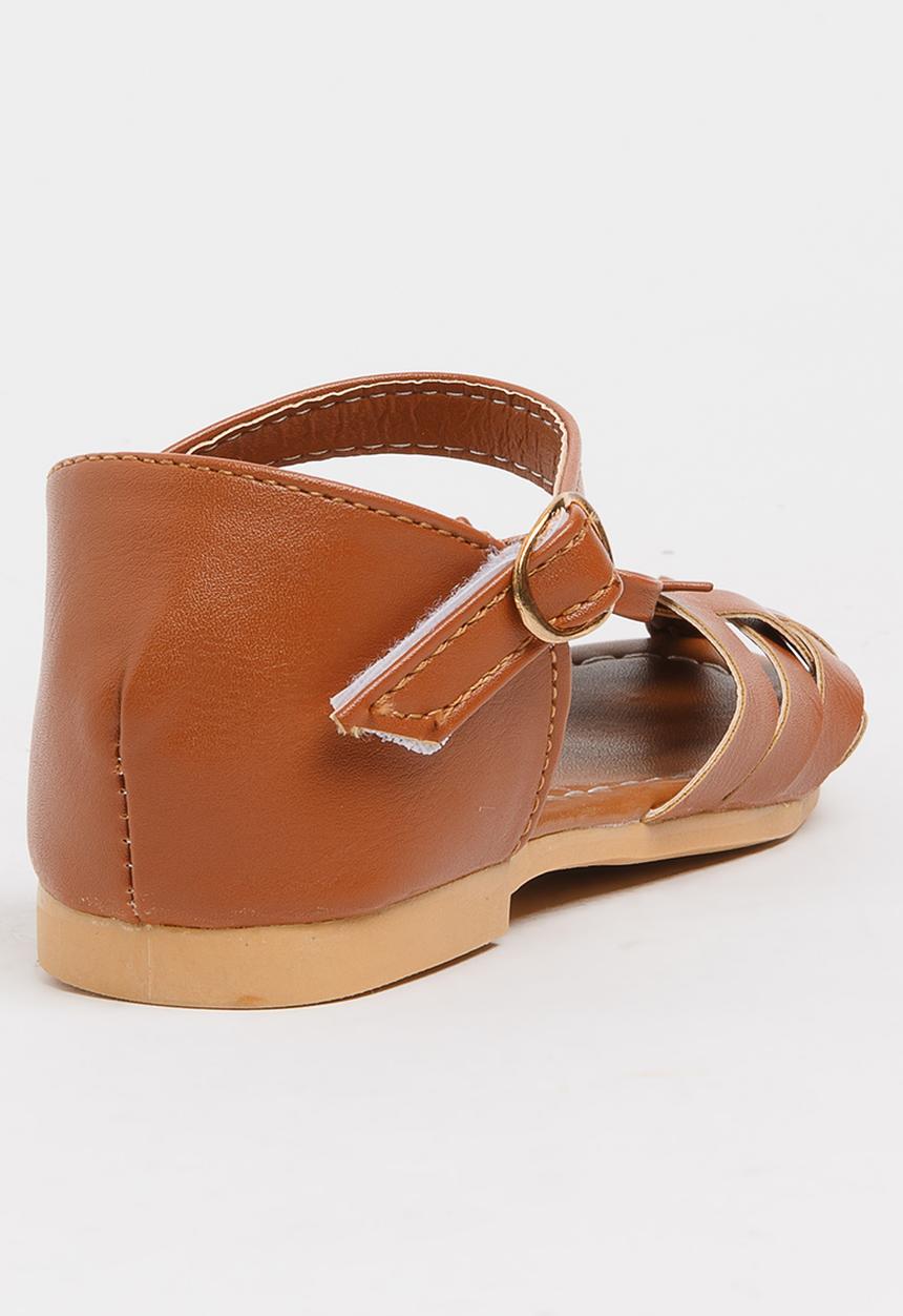 Pop Candy - Girls Cage Sandal Tan
