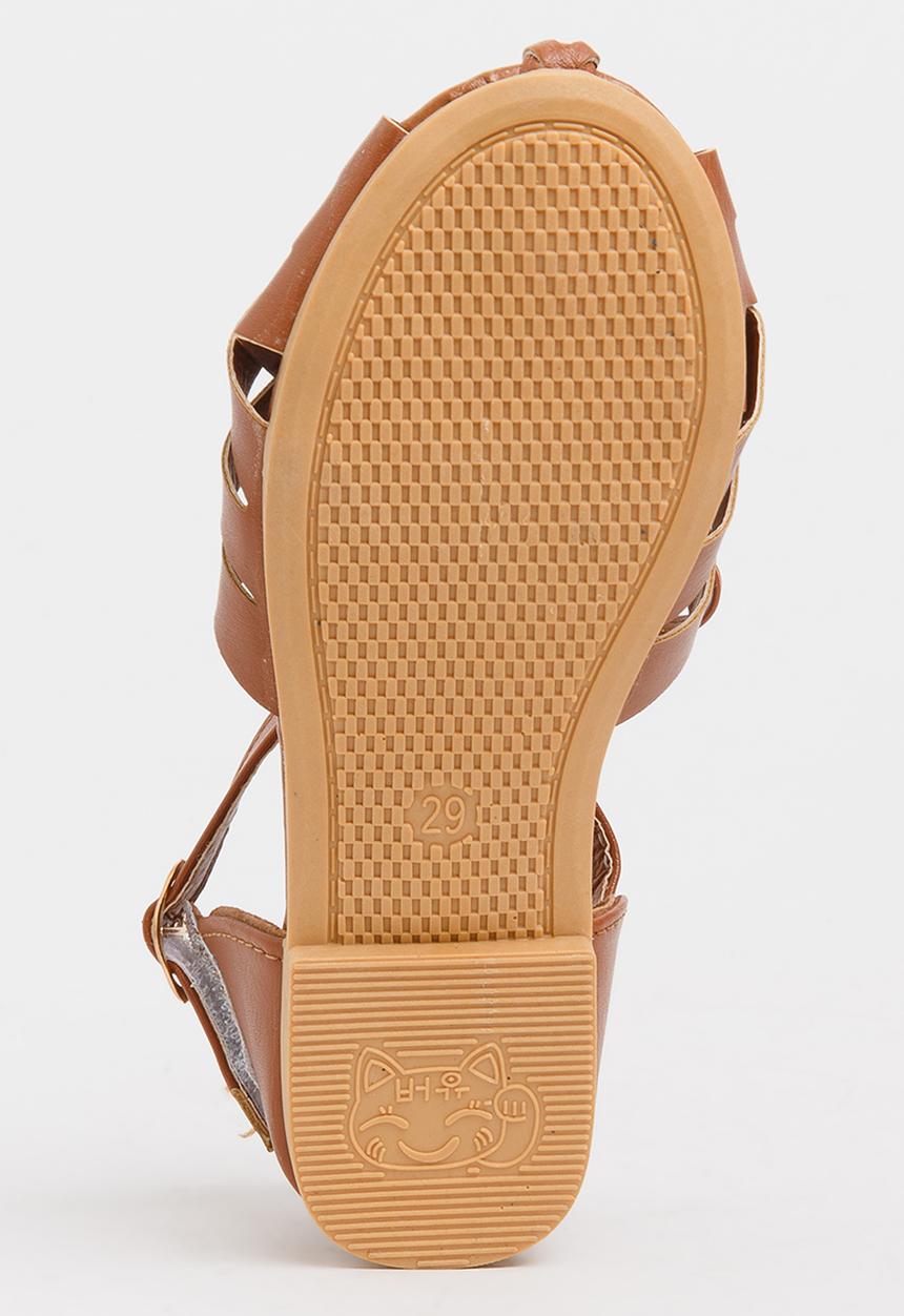 Pop Candy - Girls Cage Sandal Tan