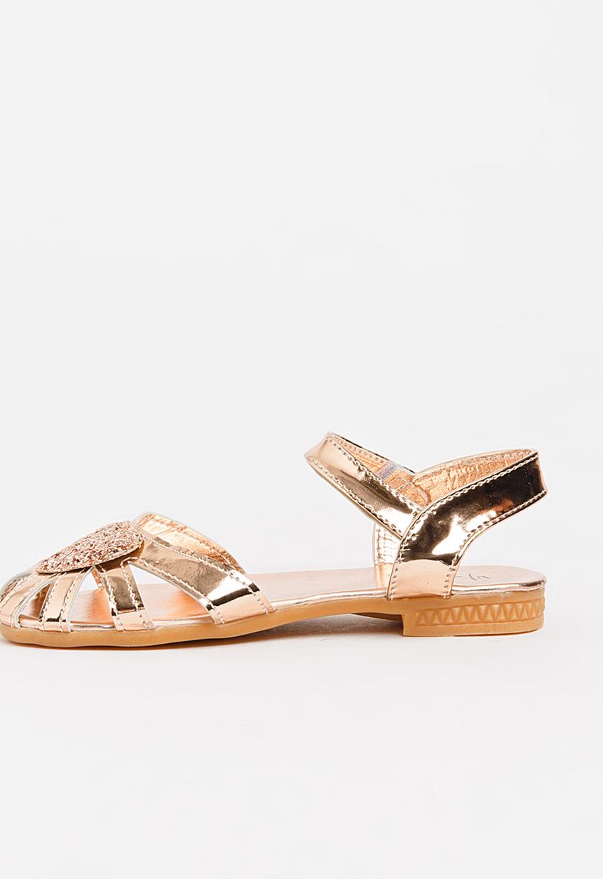 Pop Candy - Sandal with Heart Detail Rose gold