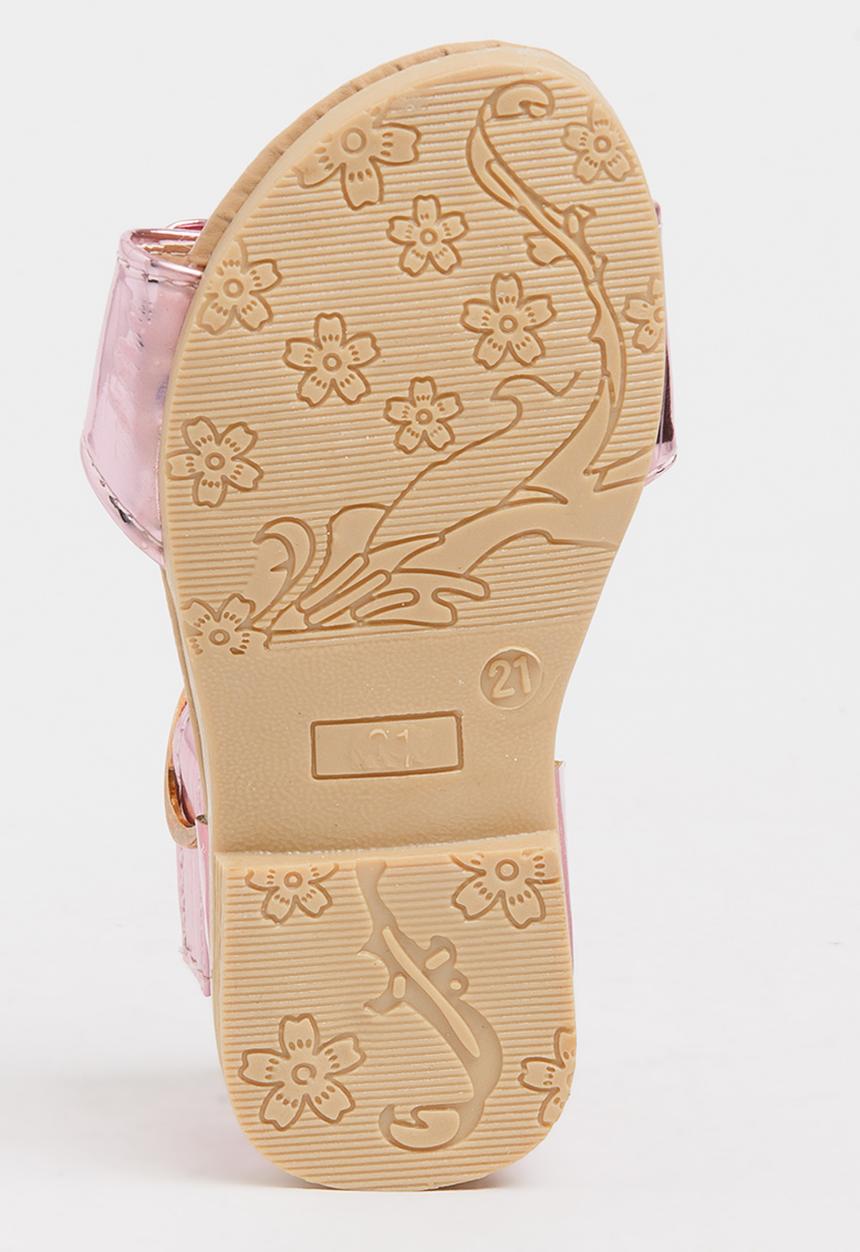 Pop Candy - T-Bar Sandals with Bow Pale Pink