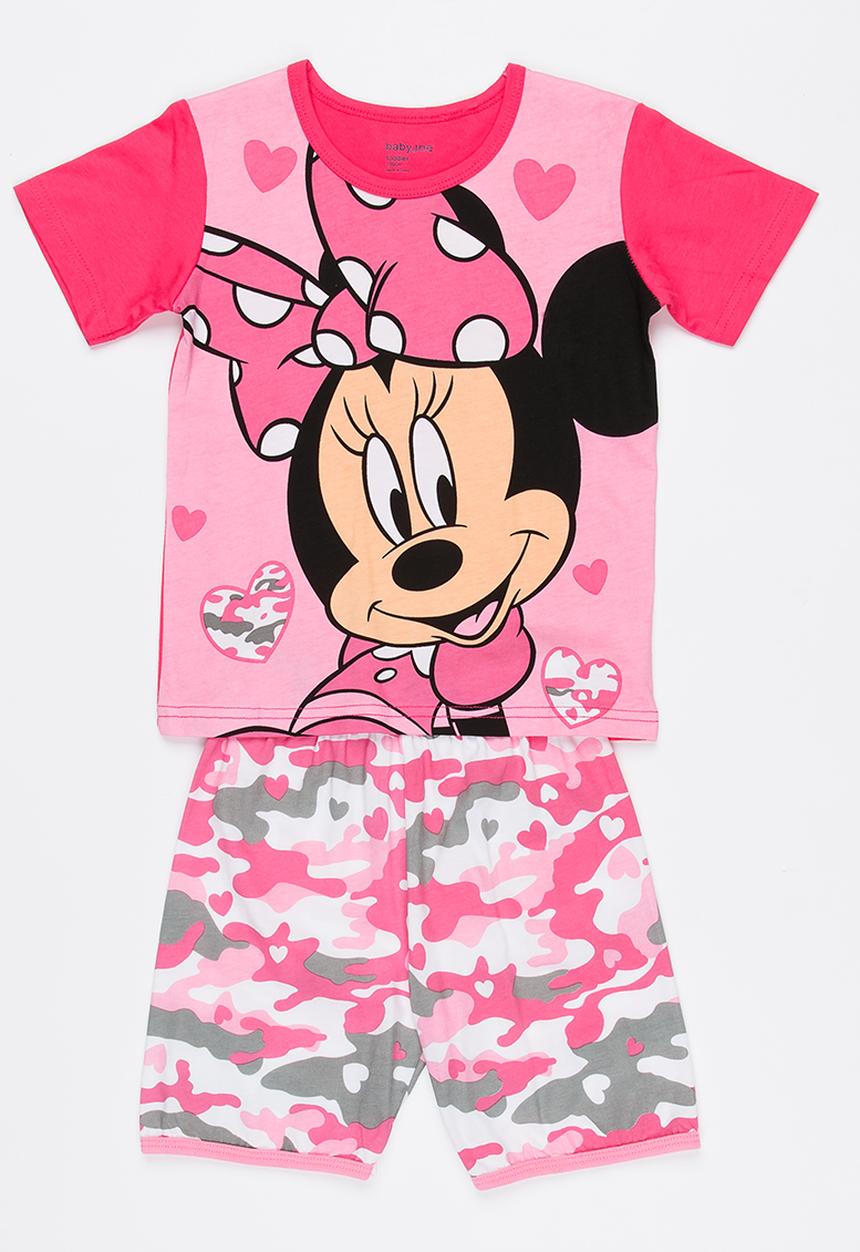 Pop Candy - Girls Printed PJ Set Mid Pink