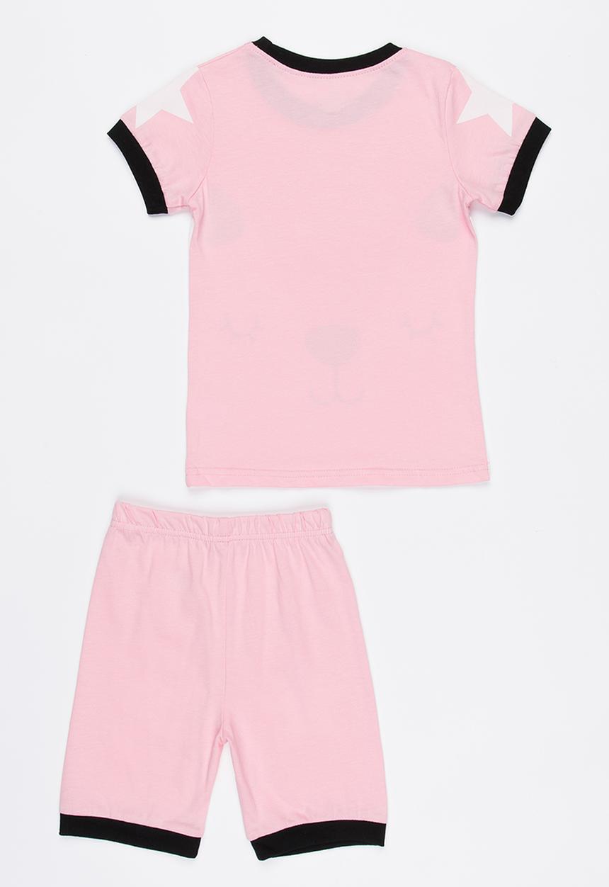 Pop Candy - Girls  Printed  PJ Set Pale Pink