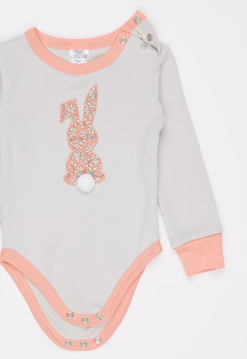 Just chillin - Girls Onsie Grey Melange
