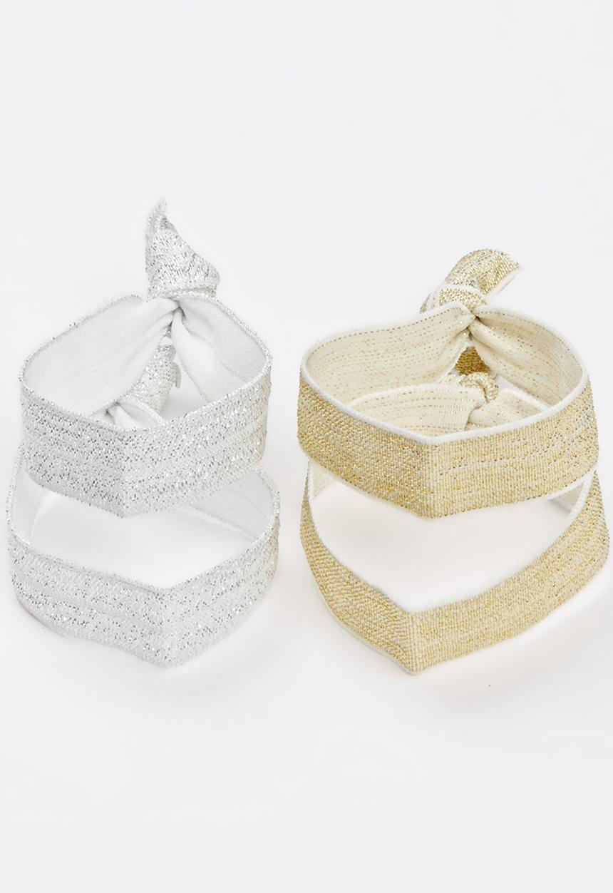 Jewels and Lace - Bow and Pearls Hair Tie Multi-colour