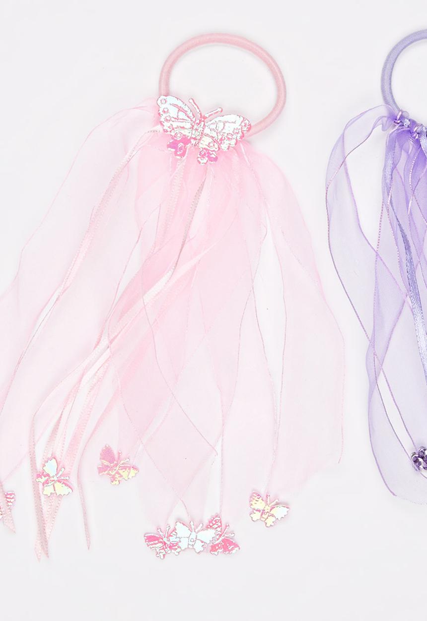 Jewels and Lace - Butterfly Floral Hair Ties Multi-colour