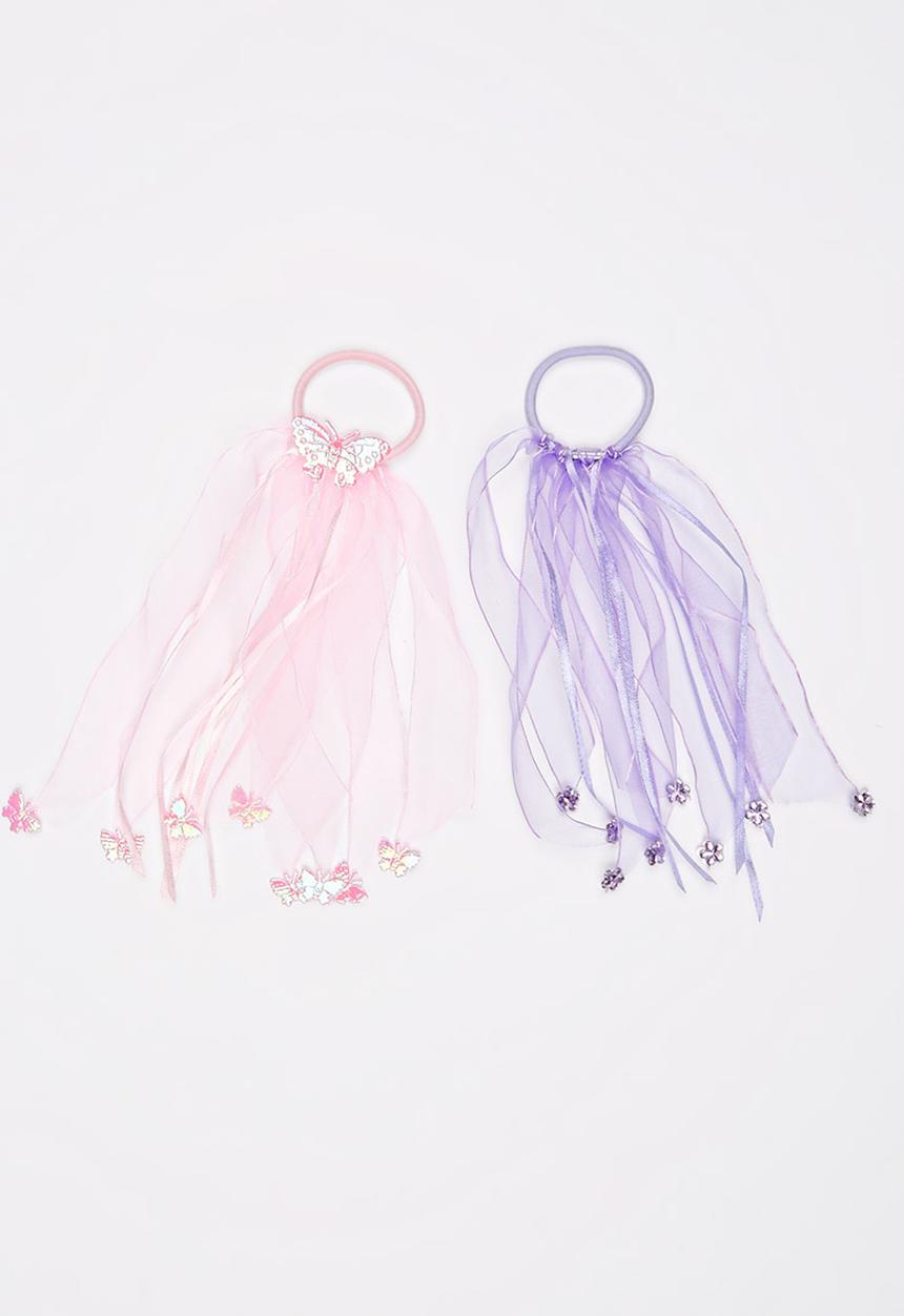 Jewels and Lace - Butterfly Floral Hair Ties Multi-colour